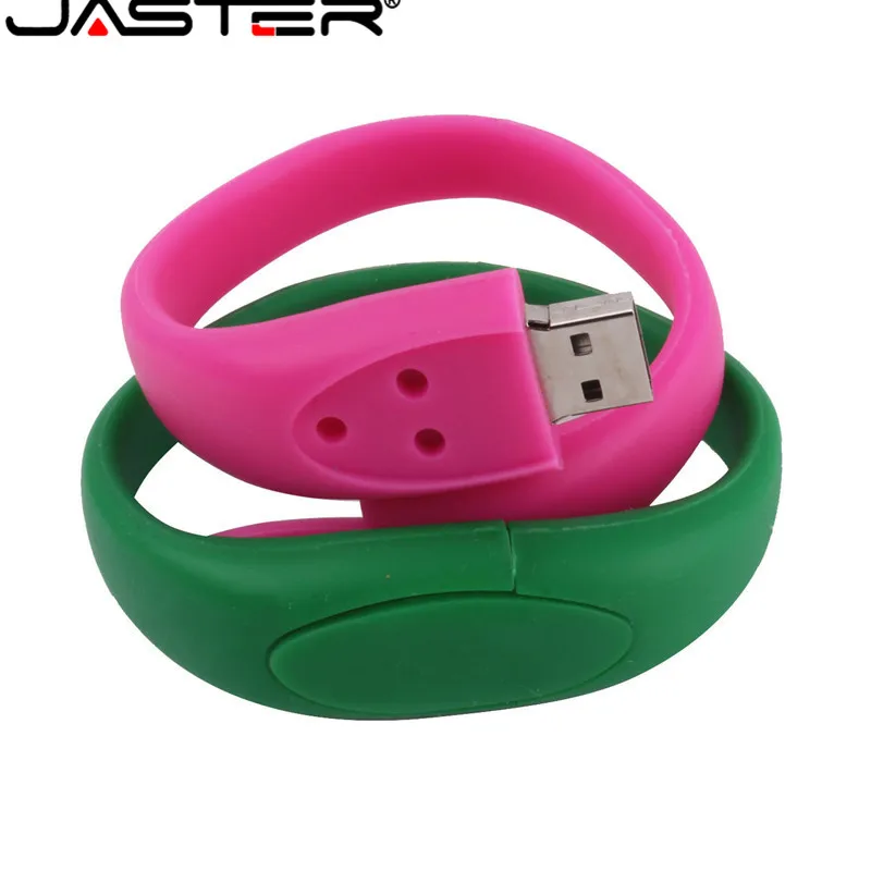 JASTER USB Flash Drive Personalized Cartoon Memory stick Color Portable Bracelet Pen drive 8G 16GB 32GB 64GB Holiday Gift U Disk