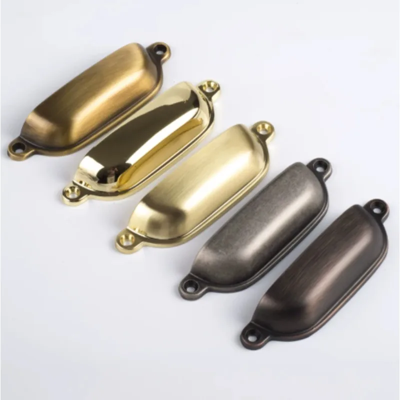 Black Semi-Circular Zinc Alloy Cabinet Pull Minimalist European Style Wardrobe Drawer Handle