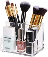 Transparent acrylic 3-5 grid makeup box,makeup brush bucket,makeup organizer,student desk pen holder jewelry storage box