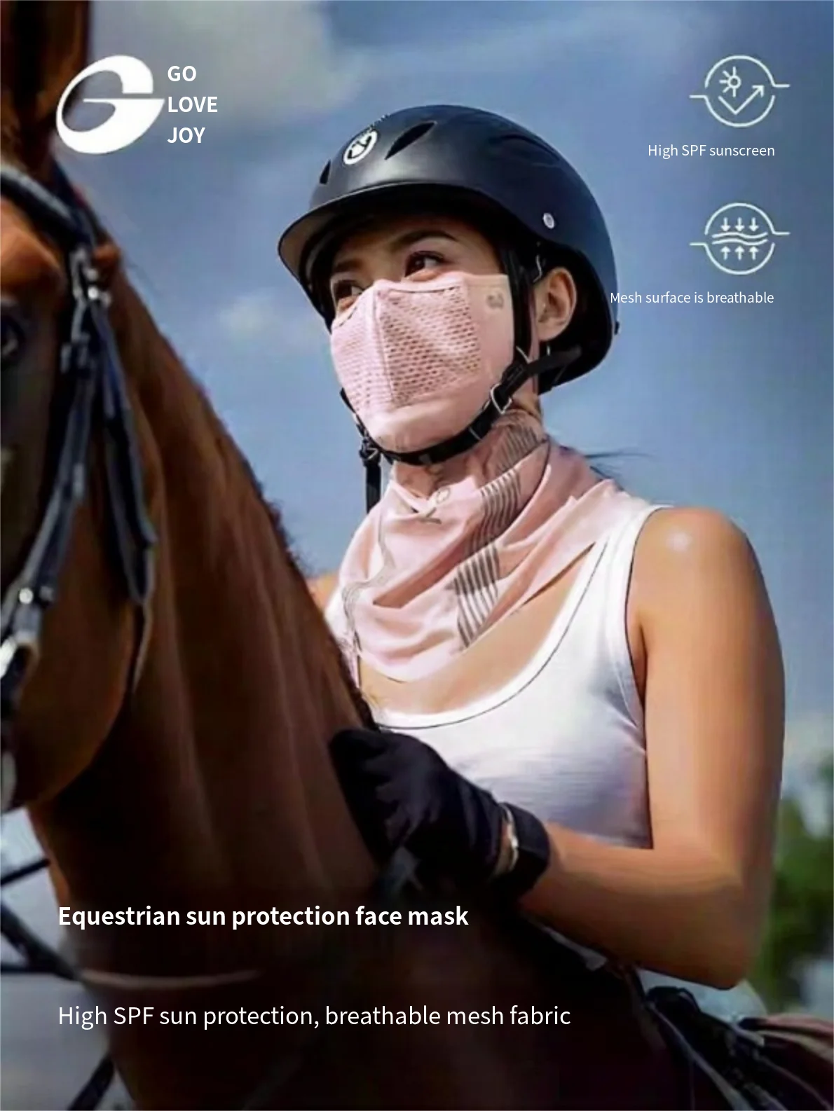 

Женская летняя маска для верховой езды с защитой от солнца, дышащий защитный экран для лица для конного спорта