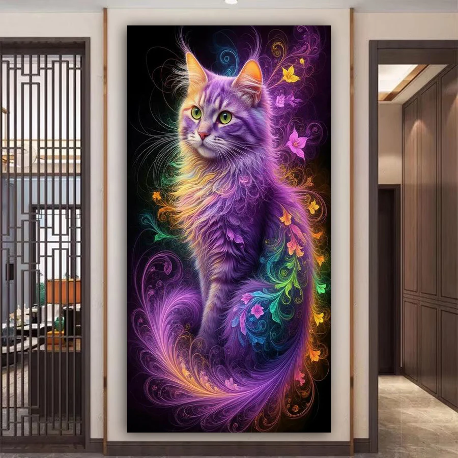 

Colorful Cat Diy Diamond Painting New Collection 2026 Large Size Big Animals Full Square Round Drill Mosaic Embroidery Picture