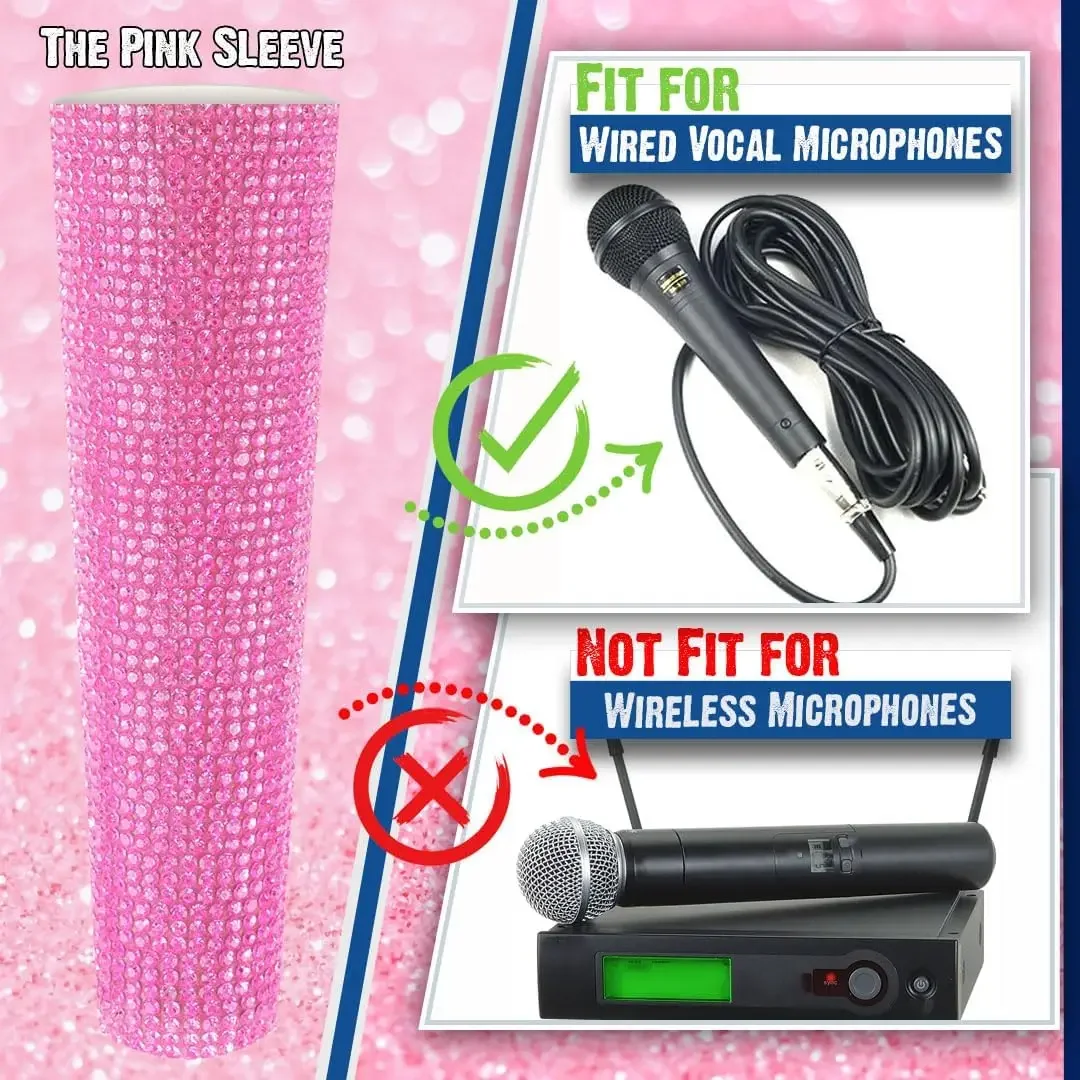 Colored Wired Microphone Cover for Shure Corded Mic SM58, Beta58 and Universal Wired Mics with Pink, Rose Gold, Silver, Black view 2