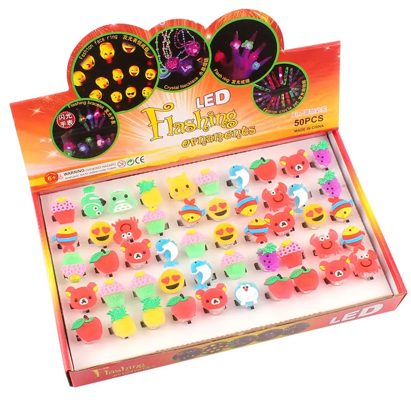 5PCS น่ารักกระพริบแหวนส่องสว่างของเล่นเด็กการ์ตูนแหวน Led เรืองแสงของเล่นเด็กของขวัญวันเกิดเด็กหญิง