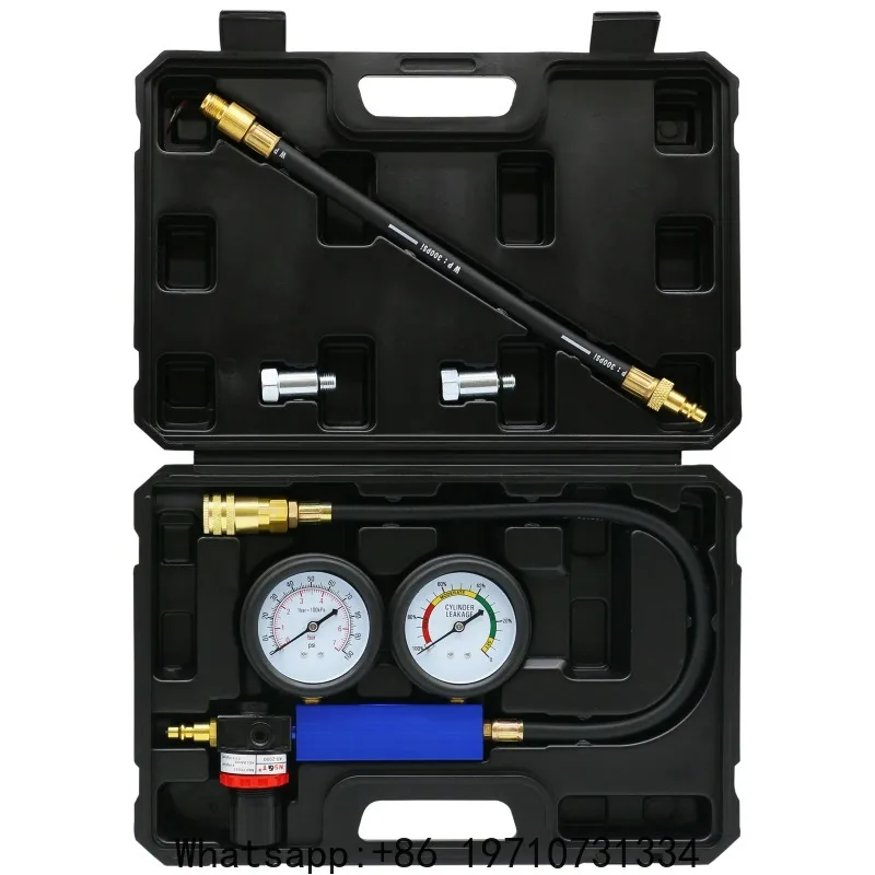

TU-21 Cylinder Leakage Leakdown Detector Set with Double Gauges Leak Petrol Engine Compression Tester Kit