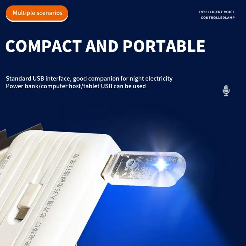 CORUI مصباح ليلي USB ذكي صغير ، تحكم صوتي ذكي ، مصباح لغرفة المعيشة وغرفة النوم