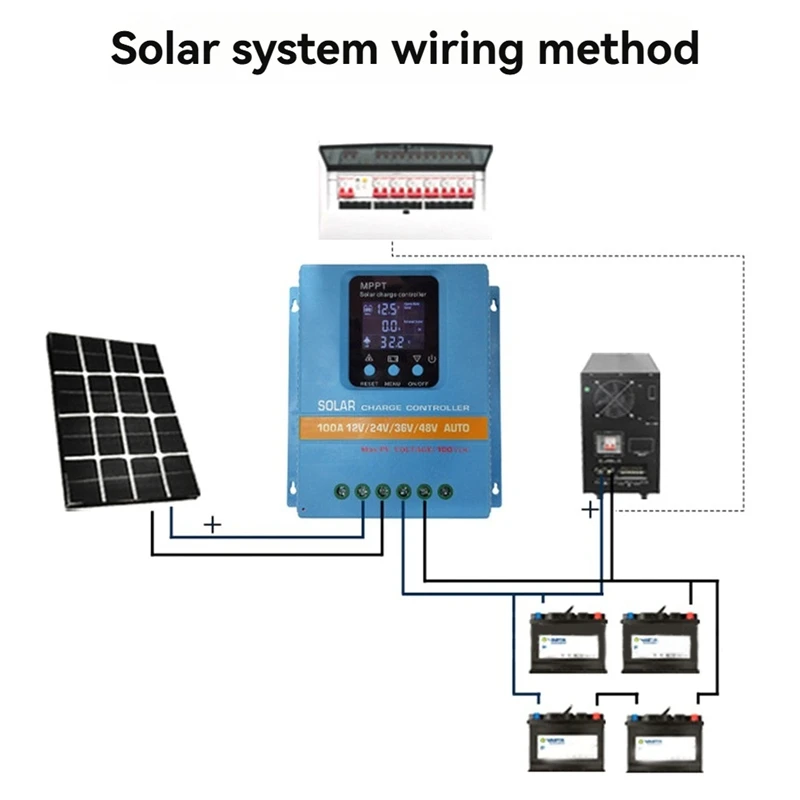 

MPPT Solar Charge Controller 12V 24V 36V 48V LCD Display 100AJAS