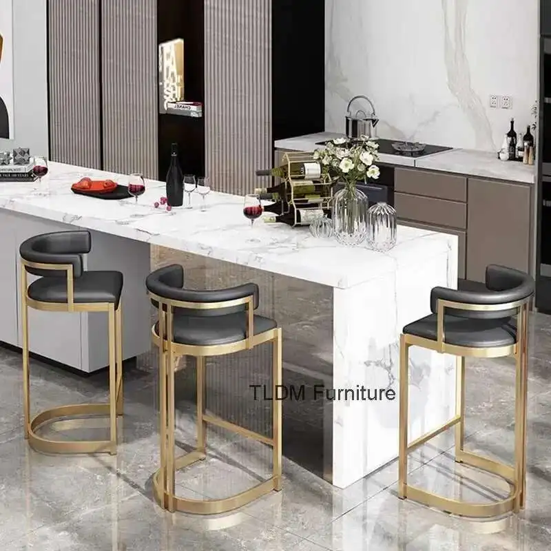 

Counter Stool Floor Chair Luxury Bar Banks Home Outdoor Minimalist Chairs Furniture Leather Waiting Dining Armchair Vintage Cafe