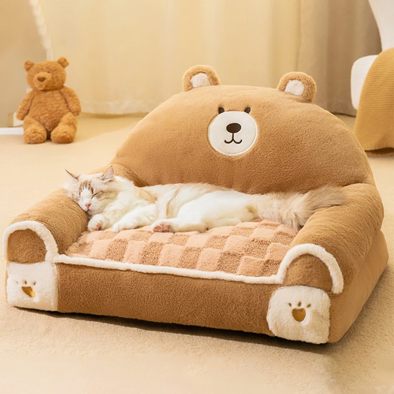 Super Soft Dog Bed Warm Thicken Pet Sofa for Small Medium Dogs Cats Non-slip Cozy Cat Sleeping Mat Puppy Kennel Pet Supplies