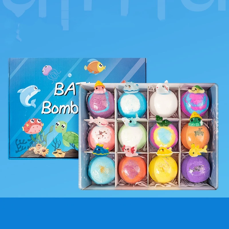 12pcs Bath Bubble Ball Kit Essential Oil Bath Salts Skin Care Exfoliating Moisturizing Shower Bath Balls Accessories Relaxing