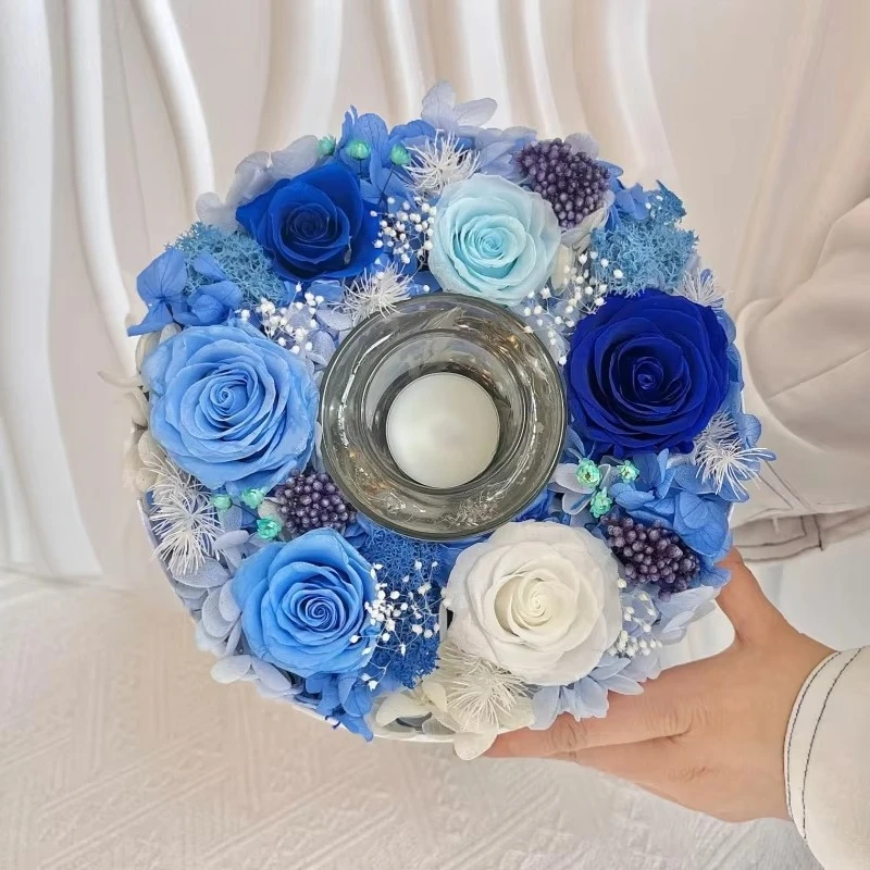 

Creative Valentine's Day Gift Set Eternal Rose Wedding Gift Preserved Rose Candle Real Fresh Preserved Flower