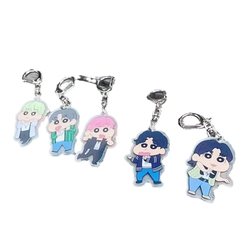 5cm Hot Sale New Kpop Cartoon Acrylic Keyring Bag Pendant Lovely Keychains Decoration Gifts Fans Collection