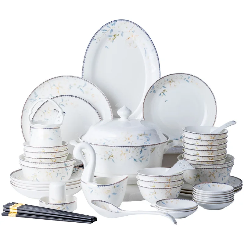 라이트 럭셔리 유럽풍 식기 세트 가정용 도자기 접시 세트