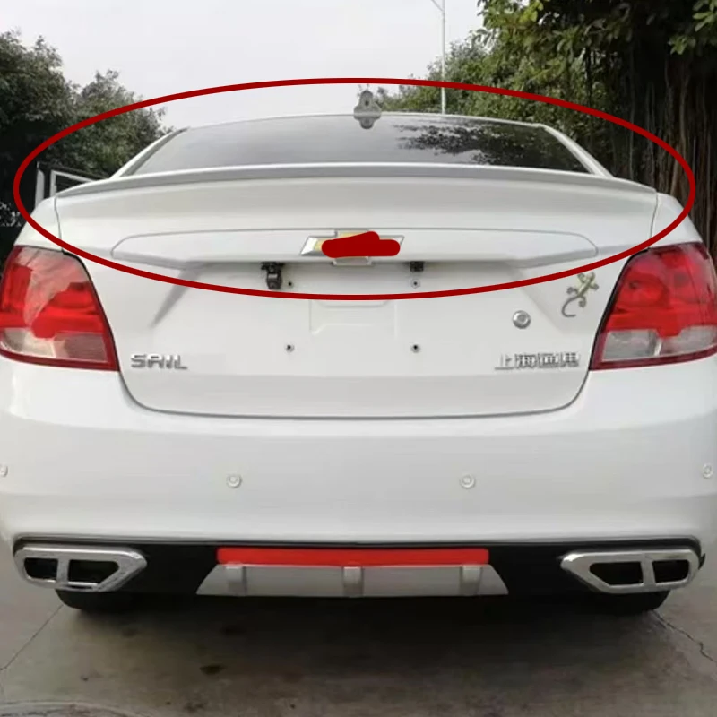 Suitable for Chevrolet Sail pressure wing rear trunk lid spoiler fender carbon black sport modified parts 2015-2017