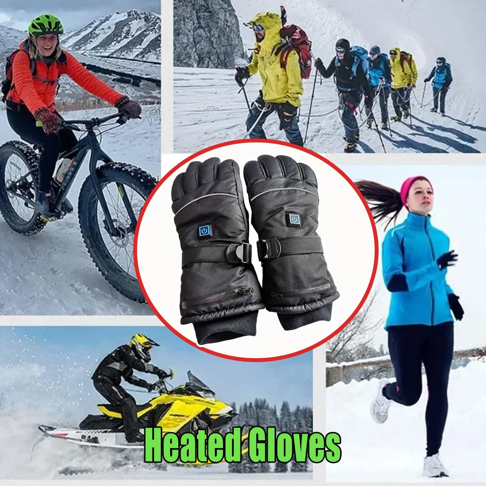 

Winter Heated Gloves Touch Screen Warm Waterproof Anti-slip Electric Gloves for Outdoor Sports Skiing Motorcycle Bicycle Riding