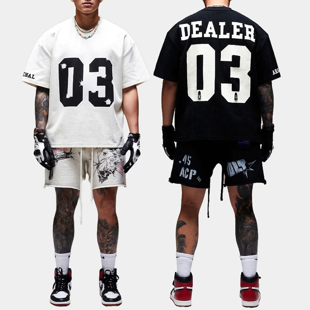 

Mens Y2k Digital Letter Printed Casual T-Shirt 2024 Summer American Street Wear Personality Versatile Breathable Mens Tops