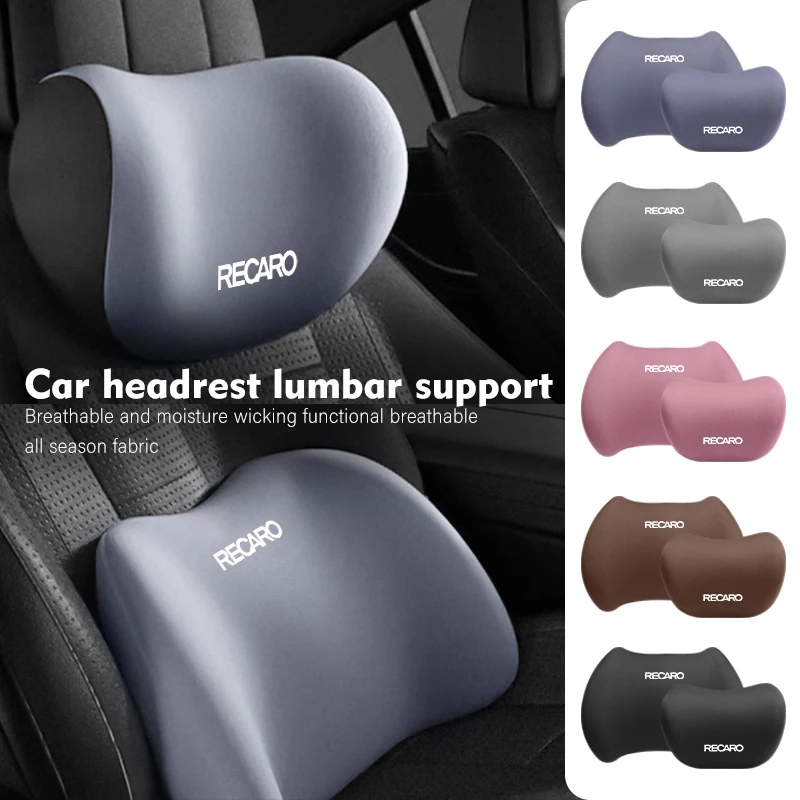 Car Back Support Headrest Neck Pillow Memory Cotton Lumbar For Recaro nan