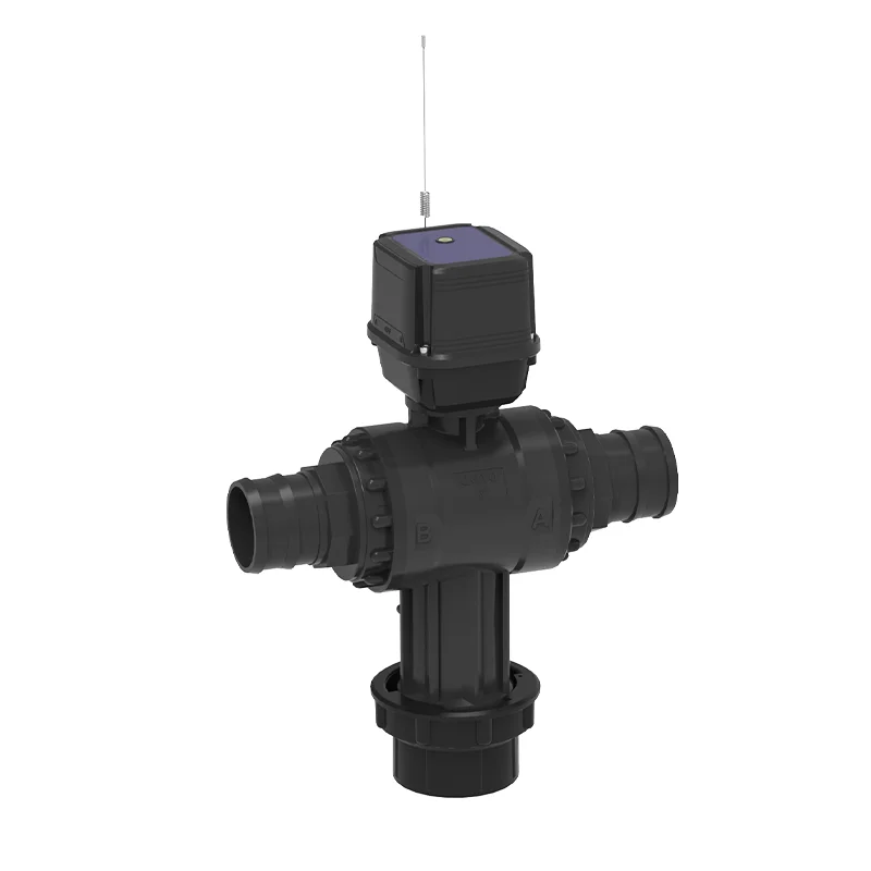 GSM solar smart three way valve Controller Automatic Irrigation For agriculture wireless 3inch ball valve with inside flow meter