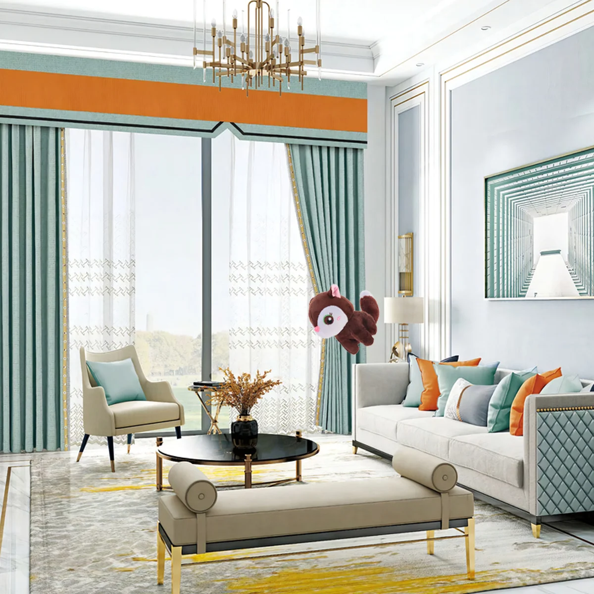 

1 Pair Curtain Tiebacks Squirrel Pattern Design Brown Decorative Holdbacks For Sheer Lined Curtains Drapes Clips Window Door