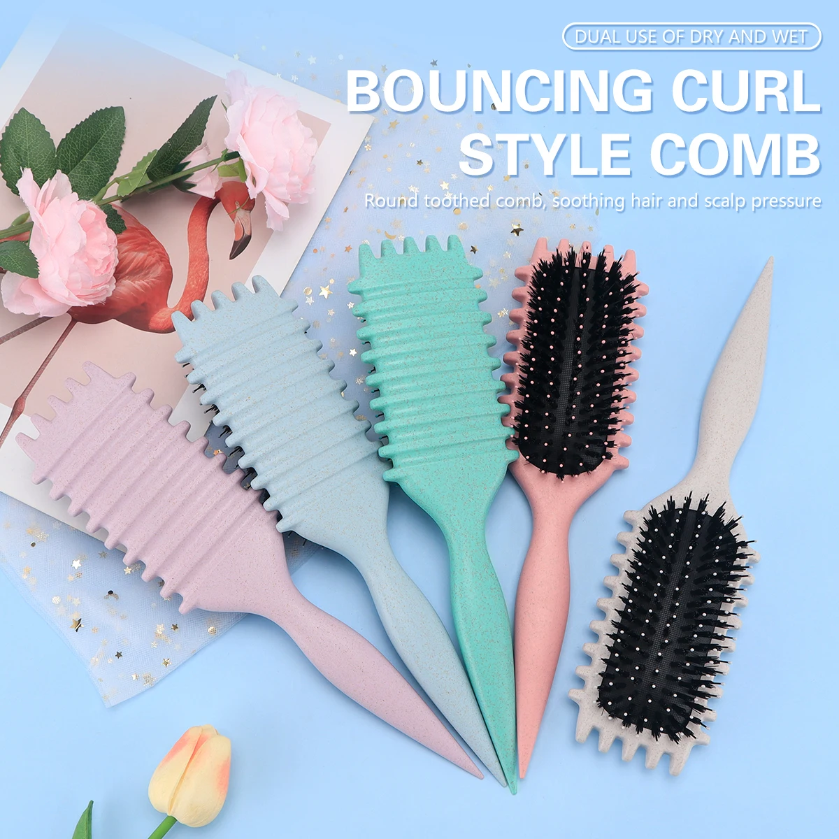 

Curly Hair Hairdressing Comb Women Detangling Combs Professional Hair Straightening Scalp Massager Combs Candy Brush Tools