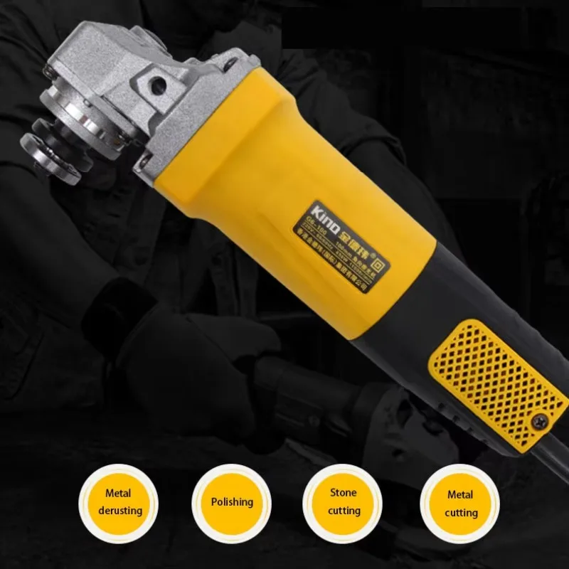 980W High Power Angle Grinder Metal Rust Removal Marble Cutting Tools Angular Grinding Machine Portable Polisher