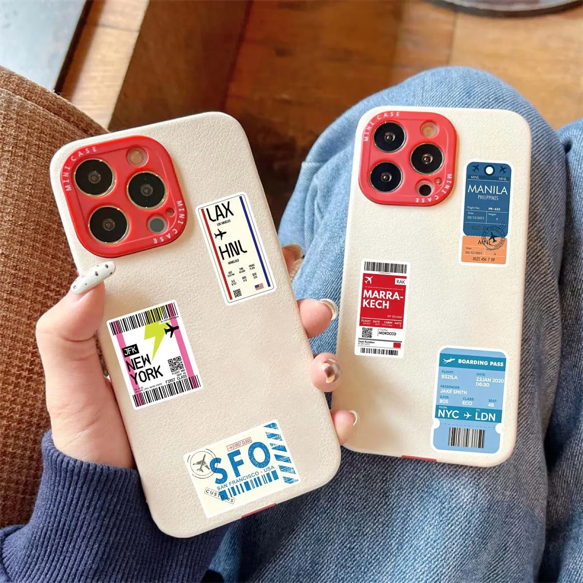 50Pcs Air Tickets Boarding Pass Stickers Graffiti DIY Travel Luggage Suitcase Phone Guitar Laptop Waterproof Cool Sticker