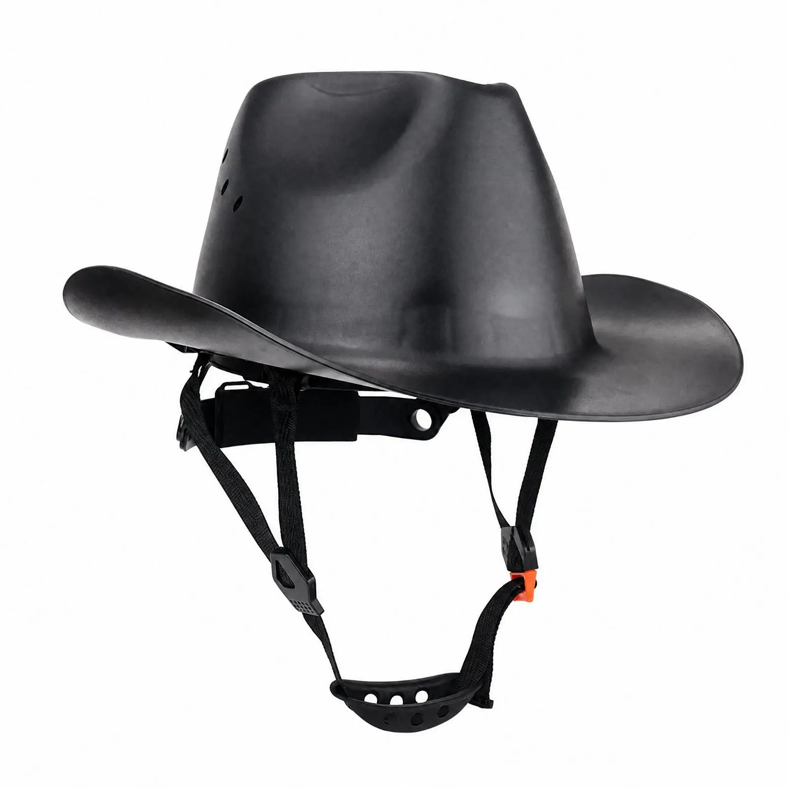 Full Brim Western Style Safety Helmet ABS Hard Cap Cowboy Hat Look with Ratchet System for Construction OSHA Compliant