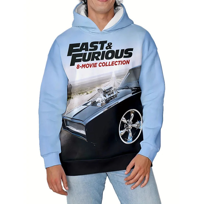 Fast & Furious 3D Print Hoodies Men Casual Oversized Hooded Sweatshirts Harajuku Y2k Tracksuits Pullover Tops Coat Male Clothing