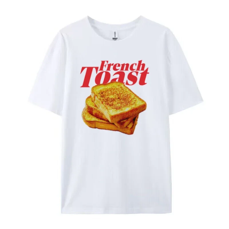 Women Y2k French Toast Graphic Tees Aesthetic Streetwear Tops Retro Breakfast T-Shirt Cute Foodie Shirt Unisex Fashion Clothes