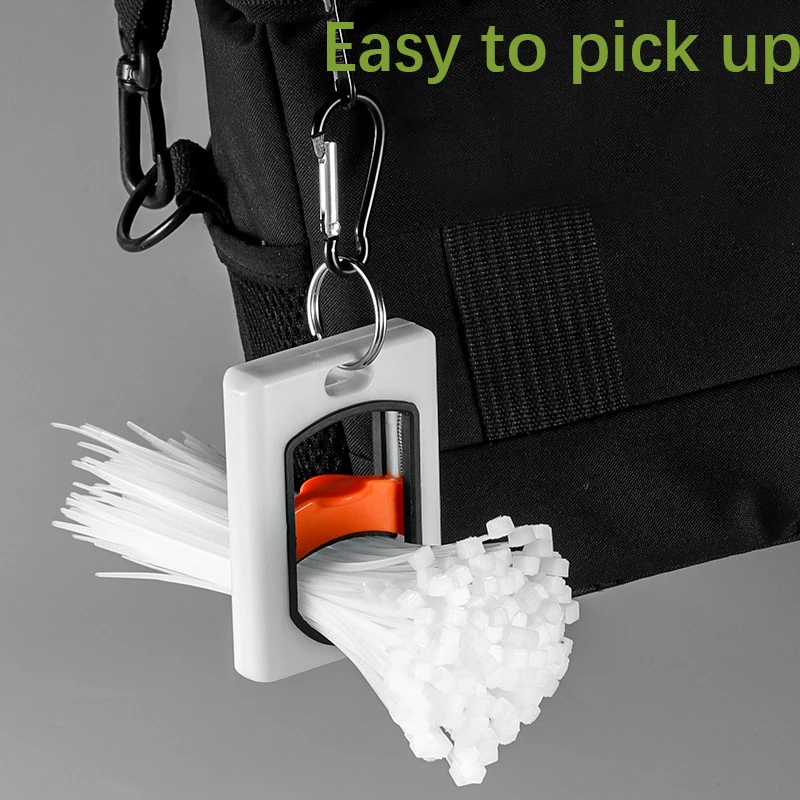 

1-3 шт., органайзер для кабельных стяжек, держатель для стяжек, портативный инструмент для хранения кабельных стяжек, свечение в ночное время, легкий пластиковый пружинный зажим