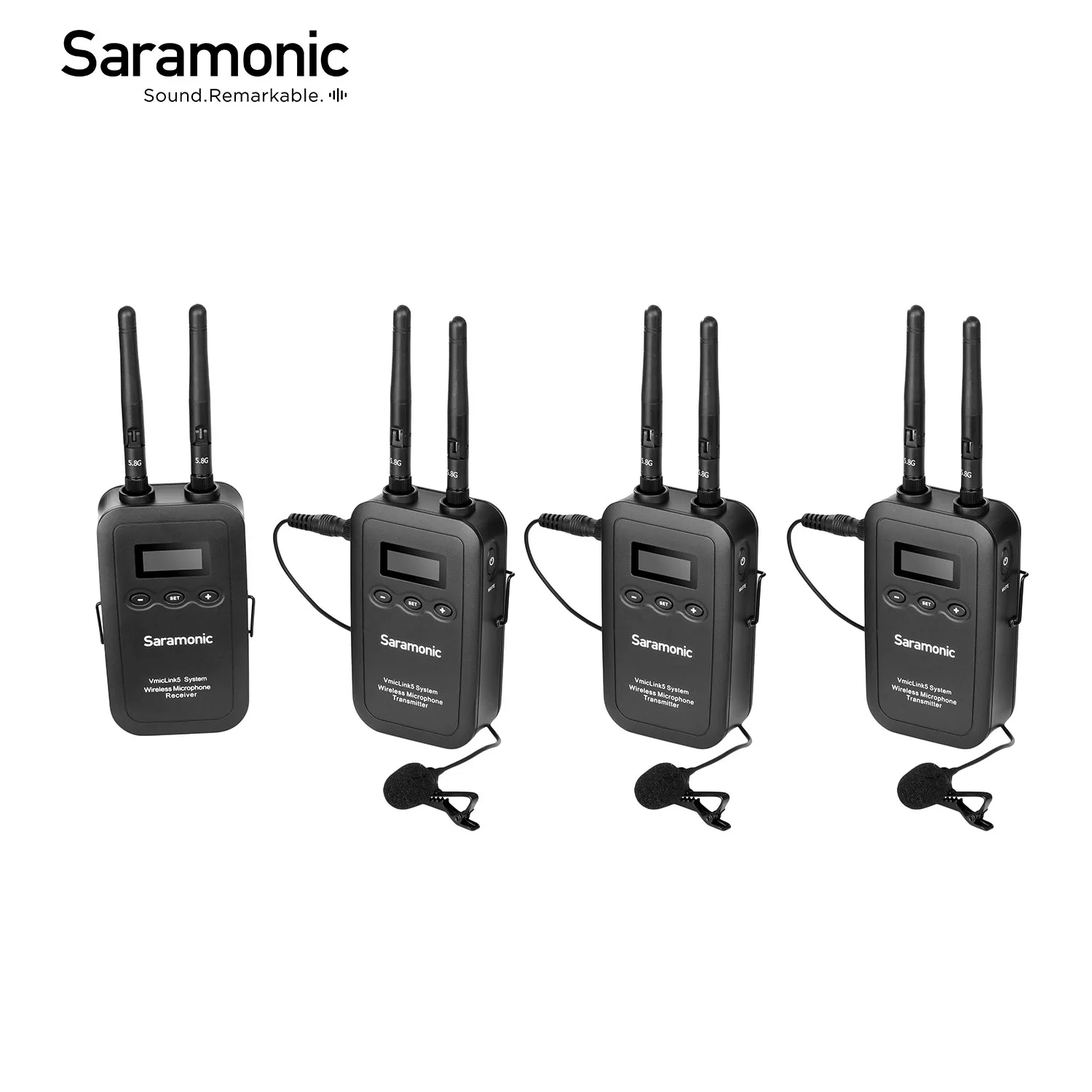 

Saramonic VmicLink5 5.8GHz Wireless Lavalier Microphone for DSLRs Canon EOS Nikon Sony Camcorder Streaming Youtube Recording