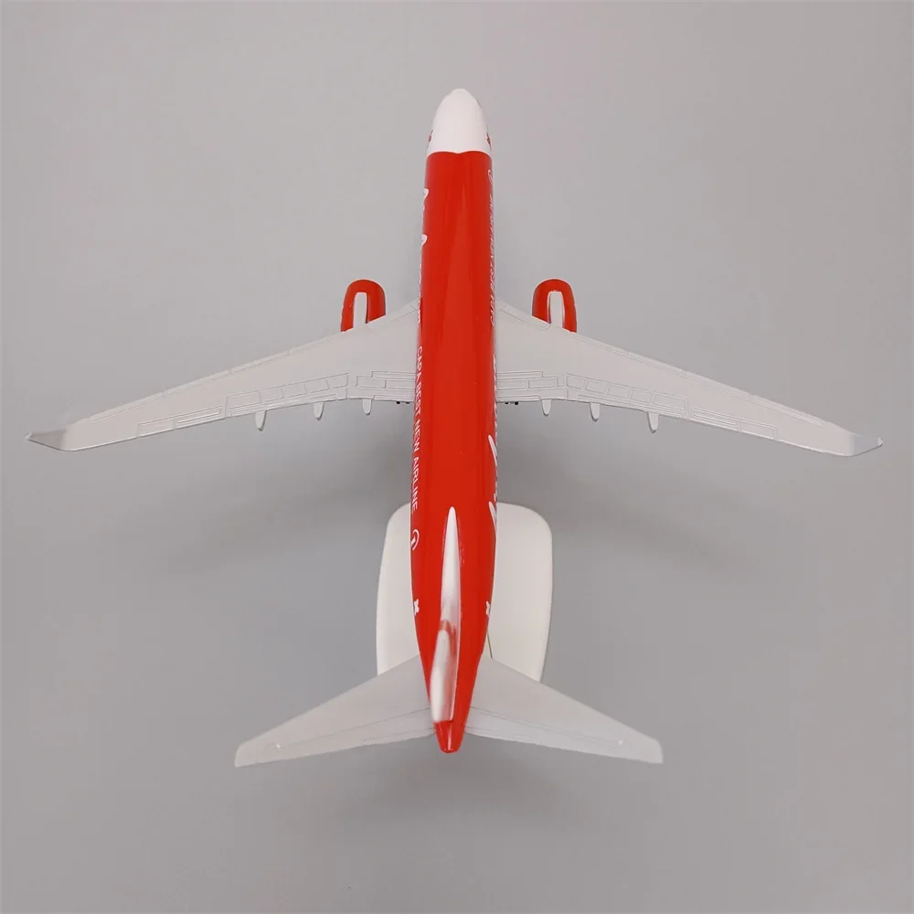 20cm Red Air Asia Airlines Boeing 737 B737 Airways Alloy Metal Airplane Model Diecast Air Plane Model w Wheels Aircraft