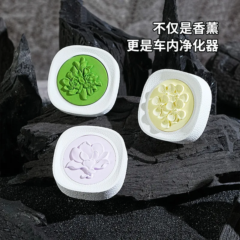 Gardenia Wardrobe Scented Tablet Pendant, Fresh Car Air Outlet Scented Gypsum Diffuser Stone 10ml Aromatherapy Essential Oil