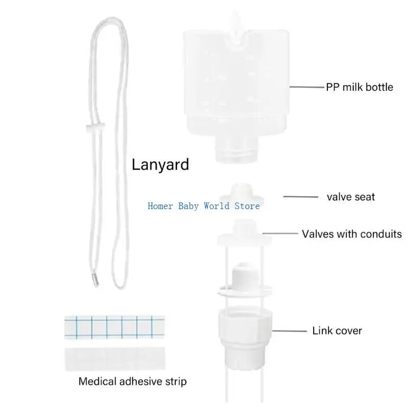 مساعد التمريض B2QD للرضع ملحقات التغذية مكمل التمريض مضخة الثدي اليدوية لحديثي الولادة رعاية ما بعد الولادة #2