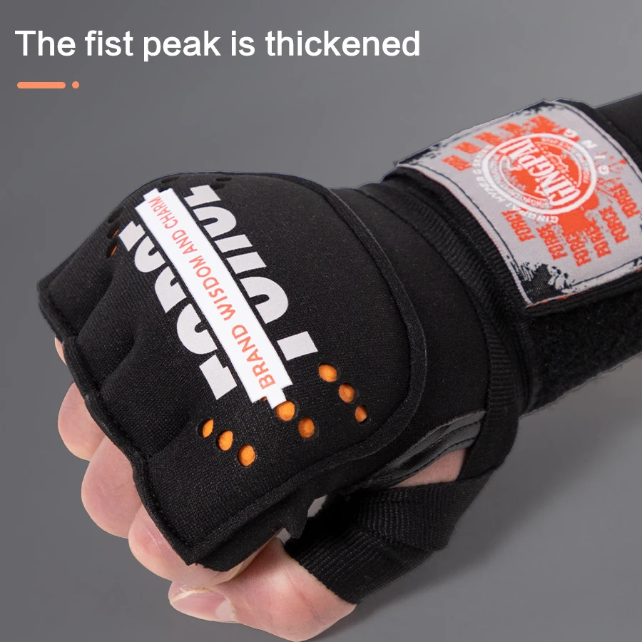 Fasce per le mani da boxe Fasciatura Guanti Muay Thai per uomo Guanti interni Mezze dita Guanto da boxe in gel per attrezzatura MMA Taekwondo