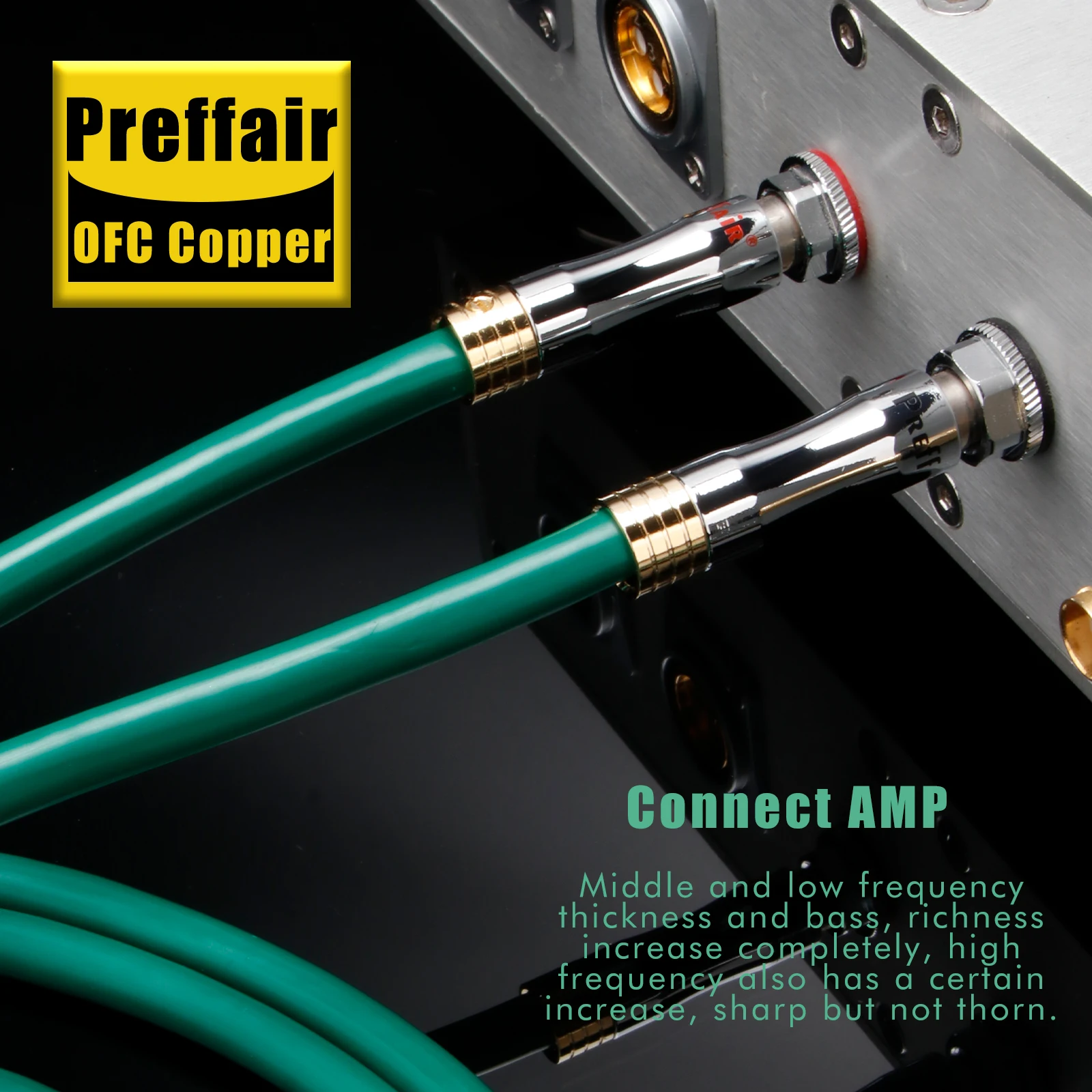 Preffair X403R1703 RCA Interconnect Cables 99.998% Silver Plated Pure Copper HiFi Audio Cables for AMP/DAC/CD/Mixer-1 Pair