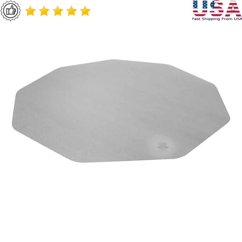 

Clear Polycarbonate 9-Sided Craft Mat Floor Protector Kids Rooms Easy Glide Surface Heavy Duty Indoor Use