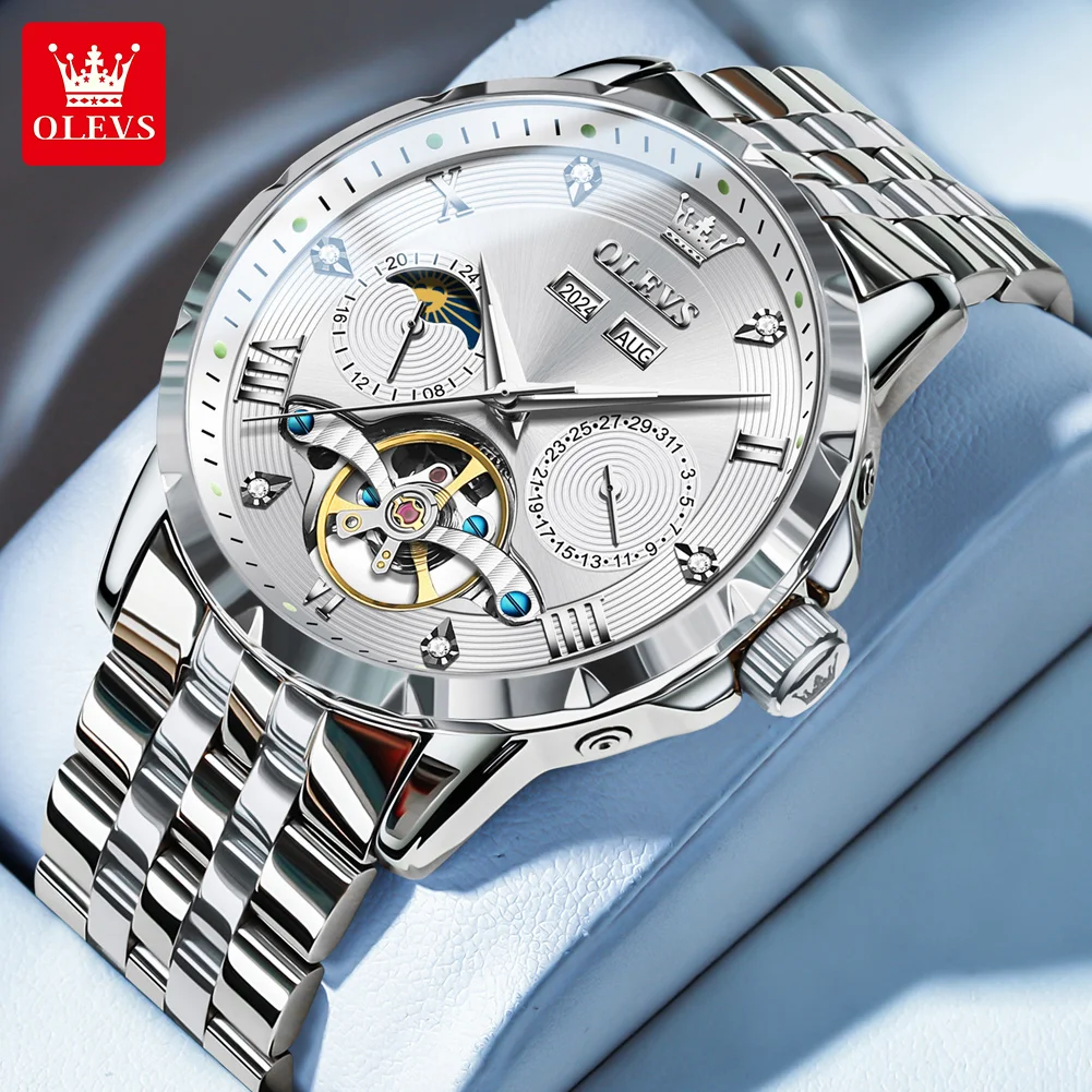 

OLEVS brand multifunctional men's watch new luminous waterproof fully automatic mechanical watch men's watch 6691