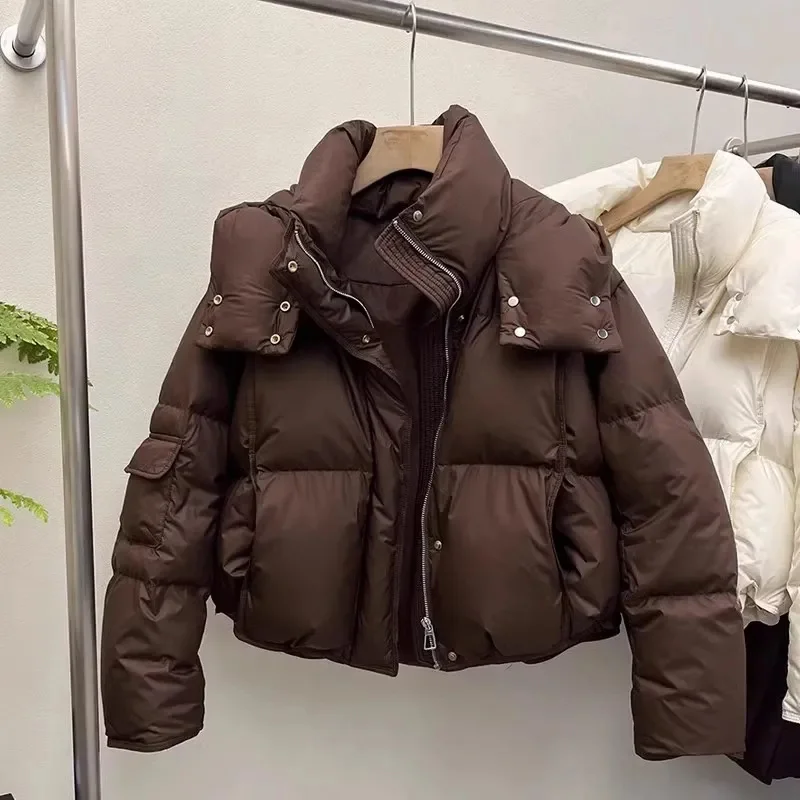 

Short Fashion Parkas Jacket Women Korean Autumn Winter Loose Hooded Thicken Warm Down Cotton Padded Bread Service Female Tops