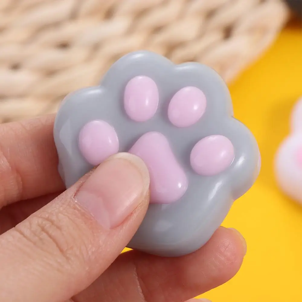 Mini Cat Paw Squeeze Toy Silicone Pinch Decompression Toy Plush TPR Fidget Sensory Toys - Detail 1