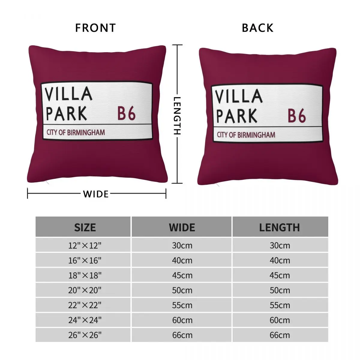 Villa Park Road Sign Square Pillowcase Polyester Linen Velvet Pattern Zip Decorative Pillow Case Car Cushion Cover