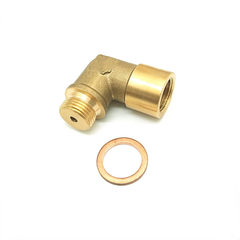 Brass M18 x1.5 Oxygen Sensor Lambda Extender Spacer Exhaust 90degree Lambda O2 Oxygen Sensor Extender Spacer 90 extensible