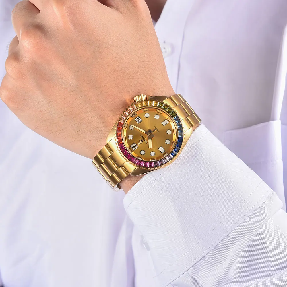 41.5mm men's watch NH36 movement automatic mechanical watch double date watch sapphire glass custom business men's watch