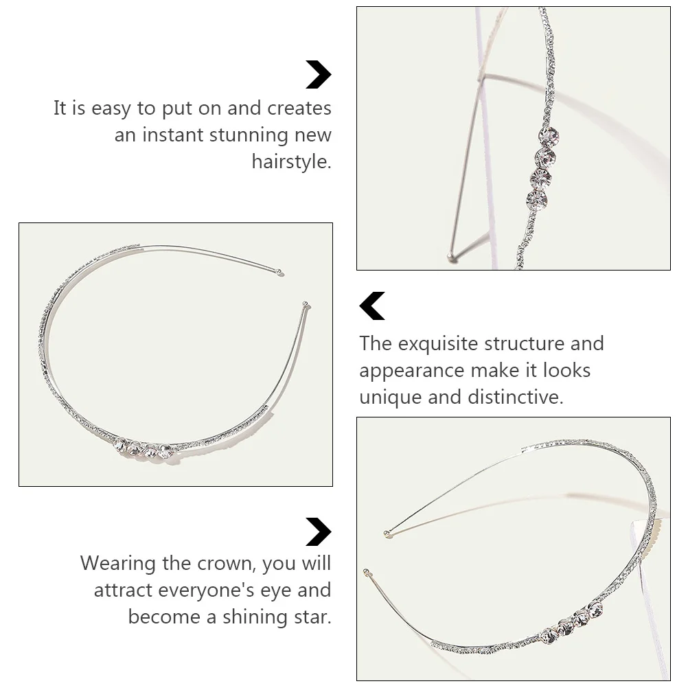 1Pcs Rhinestone Hair Hoop Women Headdress Diamond-Studded Creative Headband Bride Gift Rhinestone Hair Band Hairband
