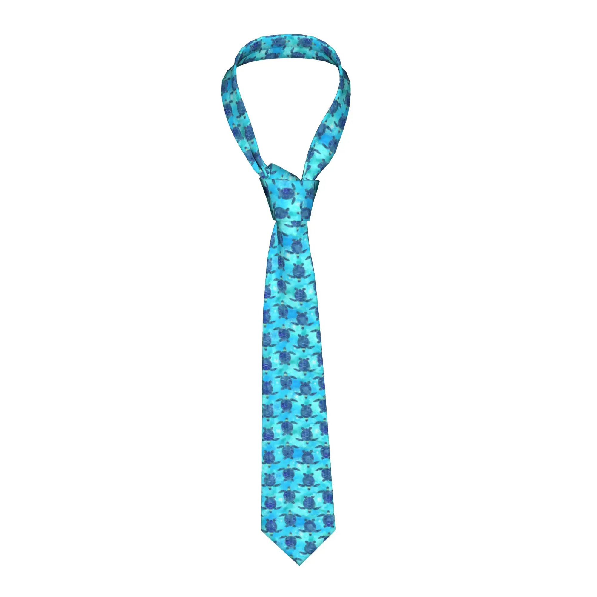 Funny Colorful Sea Turtle  Tie for Men Formal  Silk Party Necktie