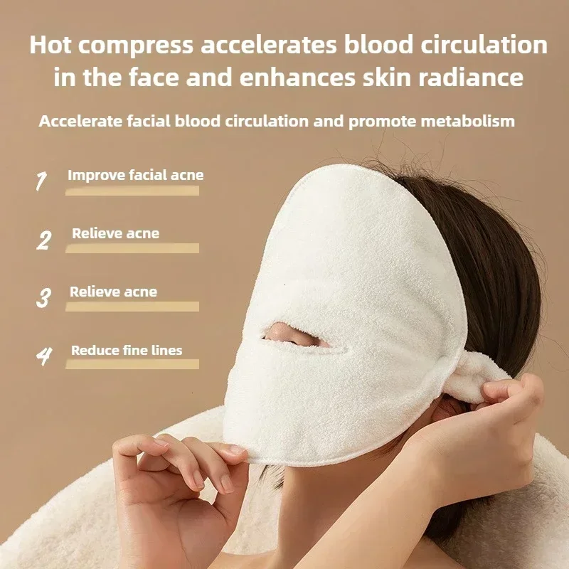Cotton Hot Compress Towel Wet Compress Steamed Face Towel Skin Care Mask Opens Skin Pore Clean Hot Compress Moisturizing