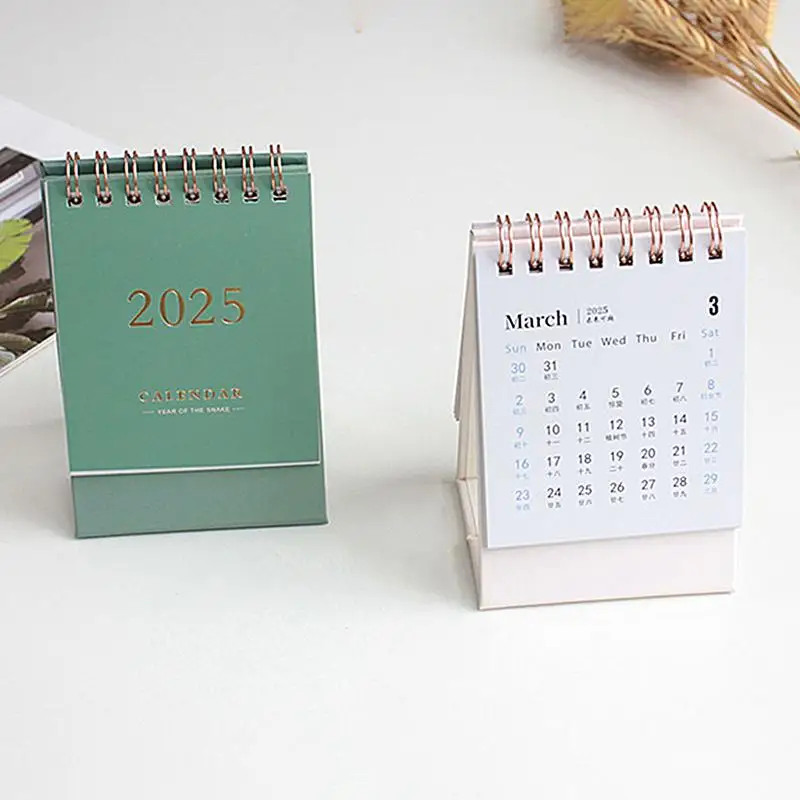 Mini Calendario de escritorio pequeño Simple, calendario portátil de bolsillo, calendario de Plan, decoración de escritorio, 2024-2025