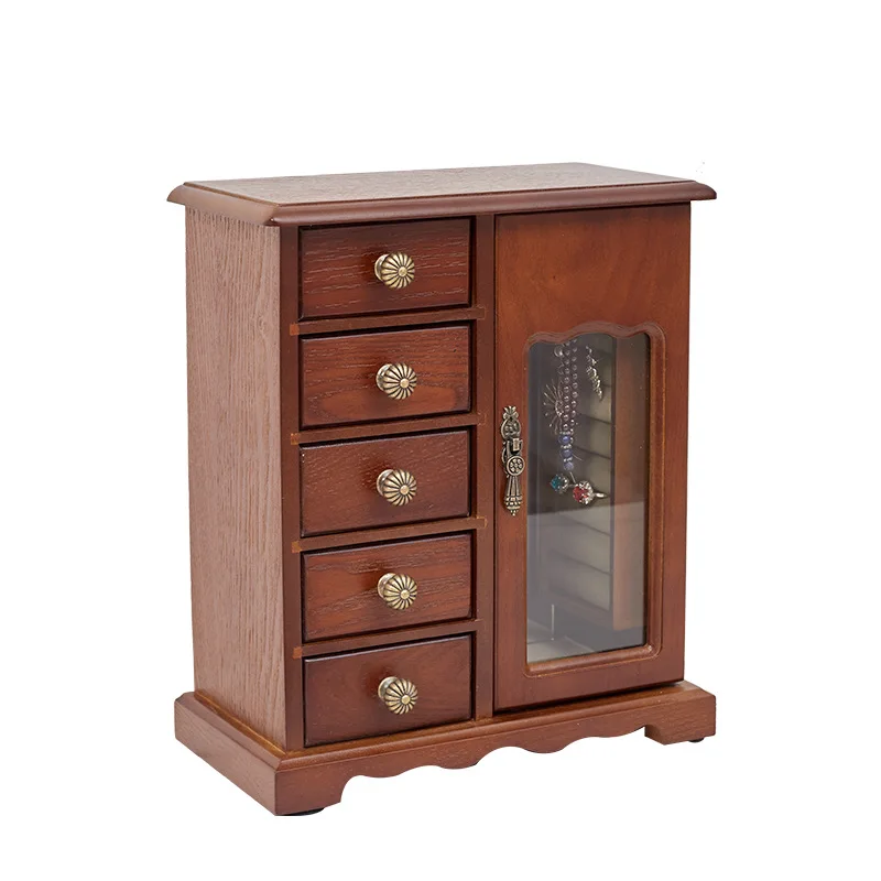High quality luxury retro wood acrylic cosmetics gift storage box jewelry packaging box