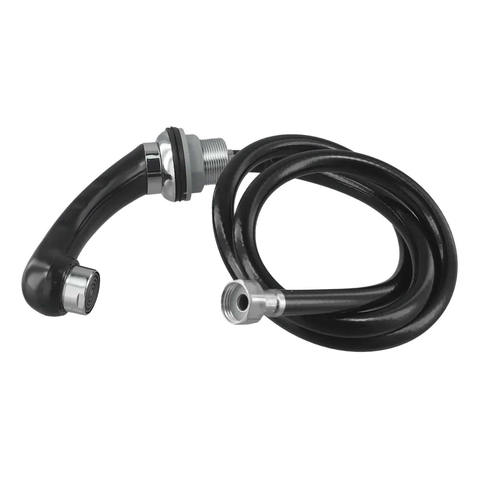 

Chrome Single Handle Hairdresser Faucet Hairdressing Generous Hose Length Single Handle Design Three Connections