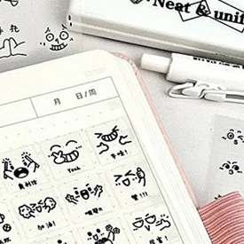 

【buji3C】Steve Random 2 шт. милые прозрачные наклейки со смайликами для домашних животных, декоративные наклейки для журнала