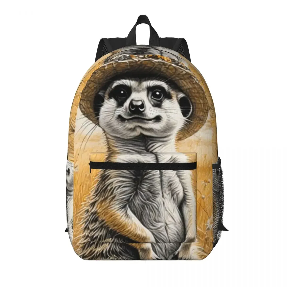 Adorable Meerkat Realistic Student Backpack School Bag Hiking Travel Daypack for Men Women Bookbag Shoulder Bags
